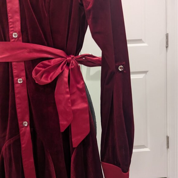 BEBE Rich Burgundy Wine Velvet Dress XS - Picture 4 of 7